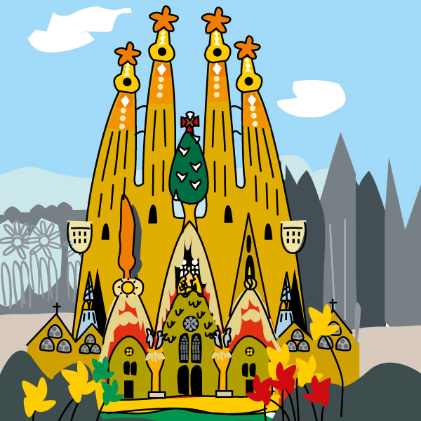 La Sagrada Família de Gaudí, dibujo de Montse Noguera